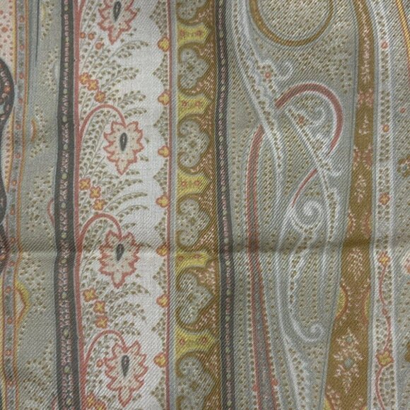 Auth ETRO - Khaki Pink Multi Wool Silk Scarf - Picture 6 of 7